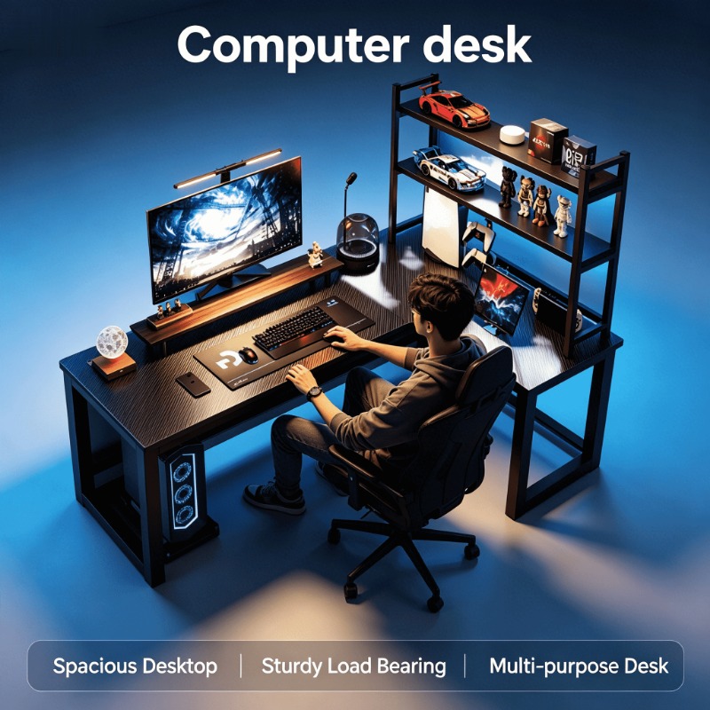 Esports Gaming Table - Regulowane na wysokość narożne biurko komputerowe