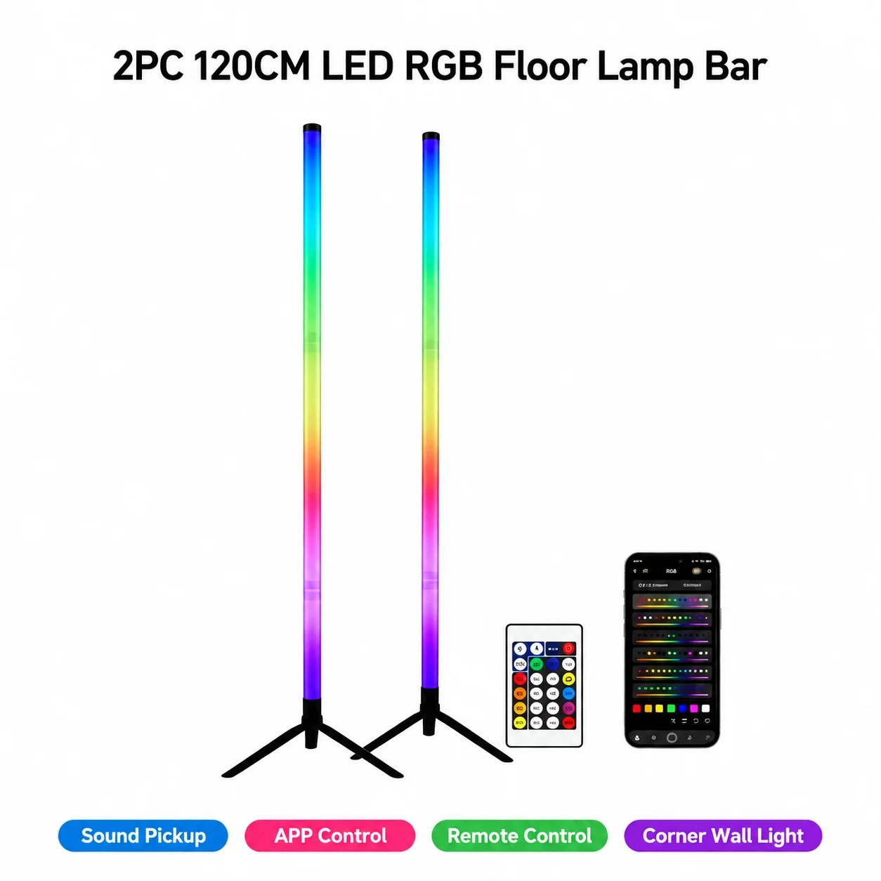 2 SZT. Lampa podłogowa RGB 120 – Esports Gaming recenzja i cena