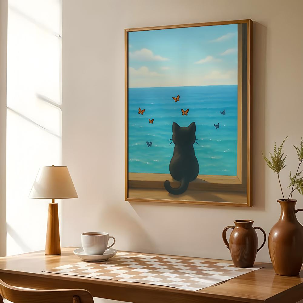 Plakat z kotem na plaży, dekor – Esports Gaming Wallpaper recenzja i cena