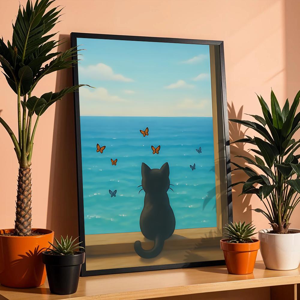 Plakat z kotem na plaży, dekor – Esports Gaming Wallpaper recenzja i cena